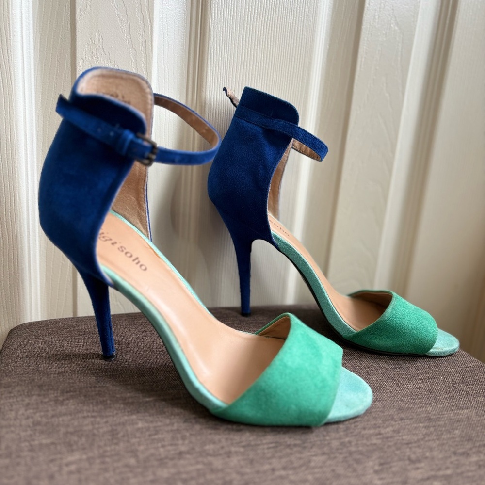Zigi Soho Blue and Green Stiletto Heels